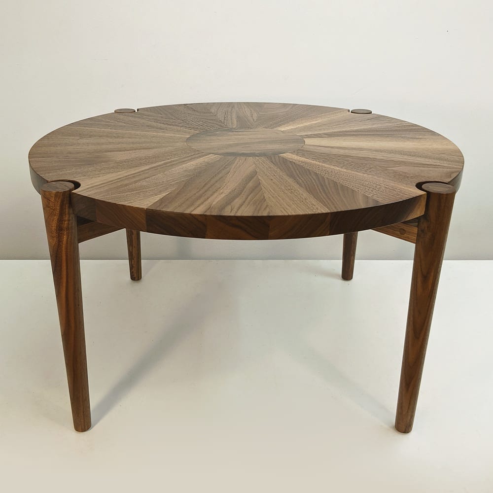 July 1st, 2021: Our circular walnut coffee table!